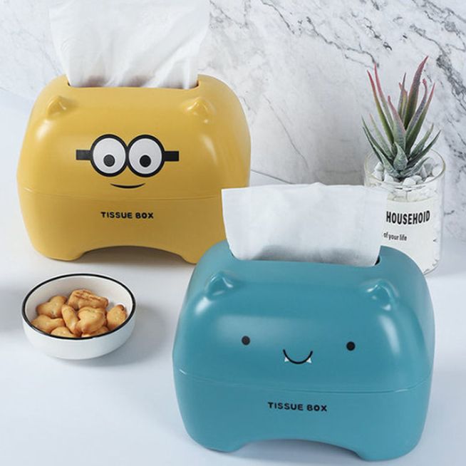 Tissue box, cartoon and cute, bedroom girl, creative home, Internet celebrity, simple living room, coffee table, napkin storage, tissue box Application Scenario