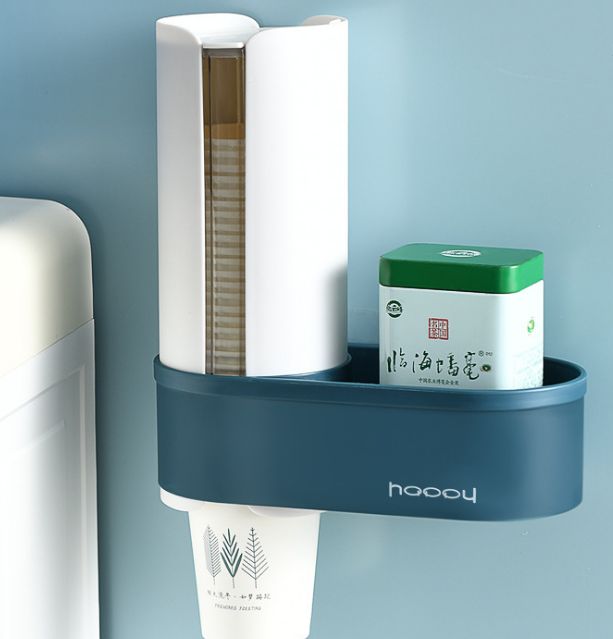 Disposable dust-proof paper cup automatic cup remover, wall-mounted water dispenser cup holder, non-drilling storage rack