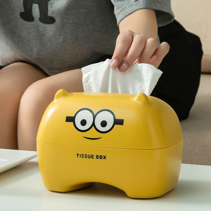 Tissue box, cartoon and cute, bedroom girl, creative home, Internet celebrity, simple living room, coffee table, napkin storage, tissue box Specification image