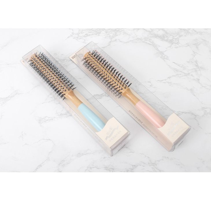 Wooden home-style curling comb with nylon teeth, smooth and round, hand-held teenagers' hair comb Application Scenario