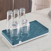 双层水杯托盘长方形茶盘塑料创意家用客厅简约杯子沥水盘厂家直销