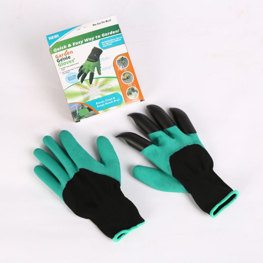 Factory direct Garden garden gloves impregnated rubber protective gloves garden flower digging claw gloves
