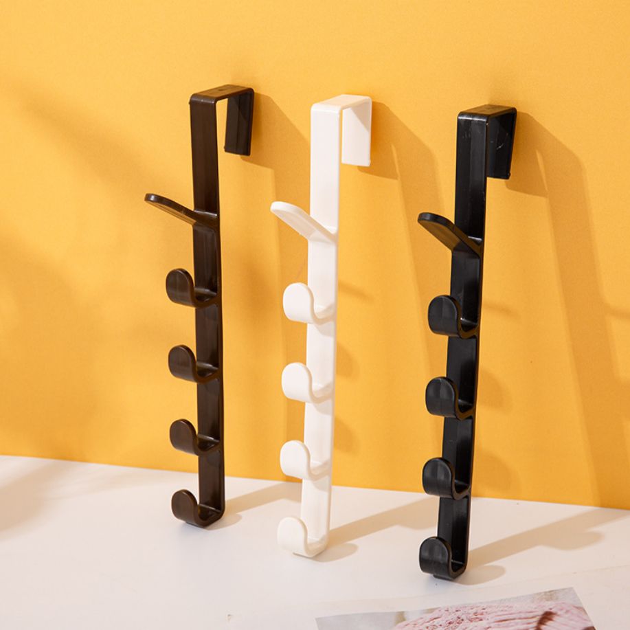Creative home furnishing, Japanese-style multi-functional five-section hook, portable coat and hat hook, rear door towel hook, traceless hook Item Picture