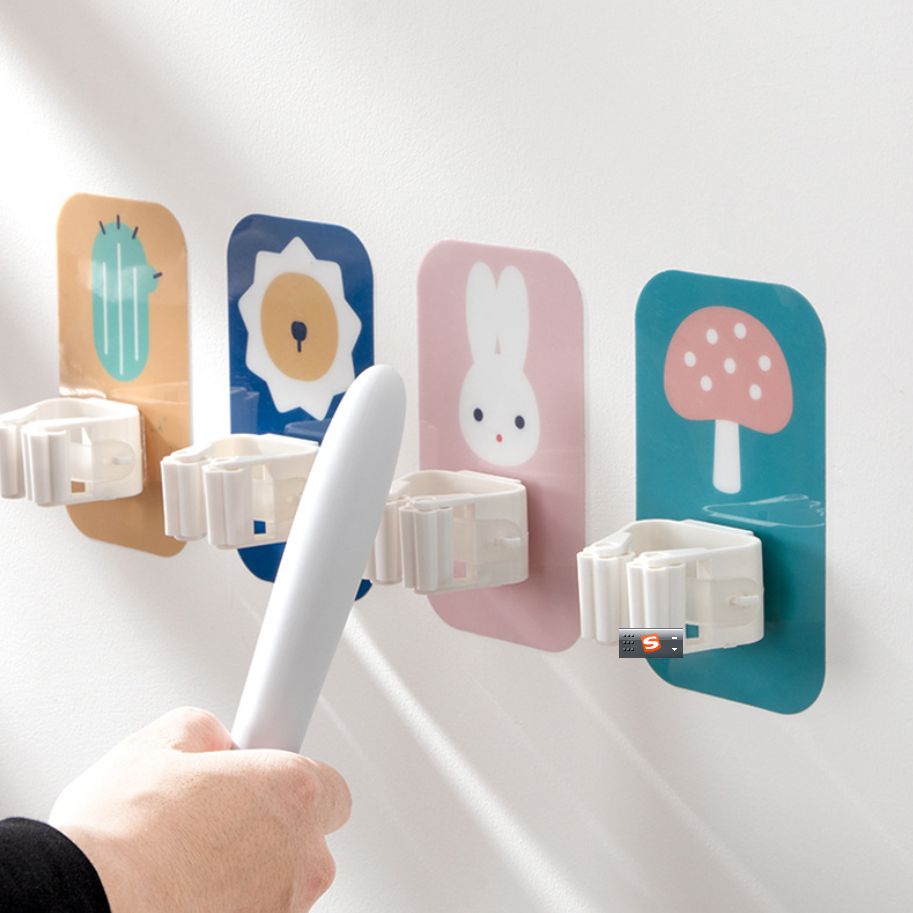 Cartoon cute mop rack, mop clip hook, powerful storage hanging, multi-functional model Item Picture