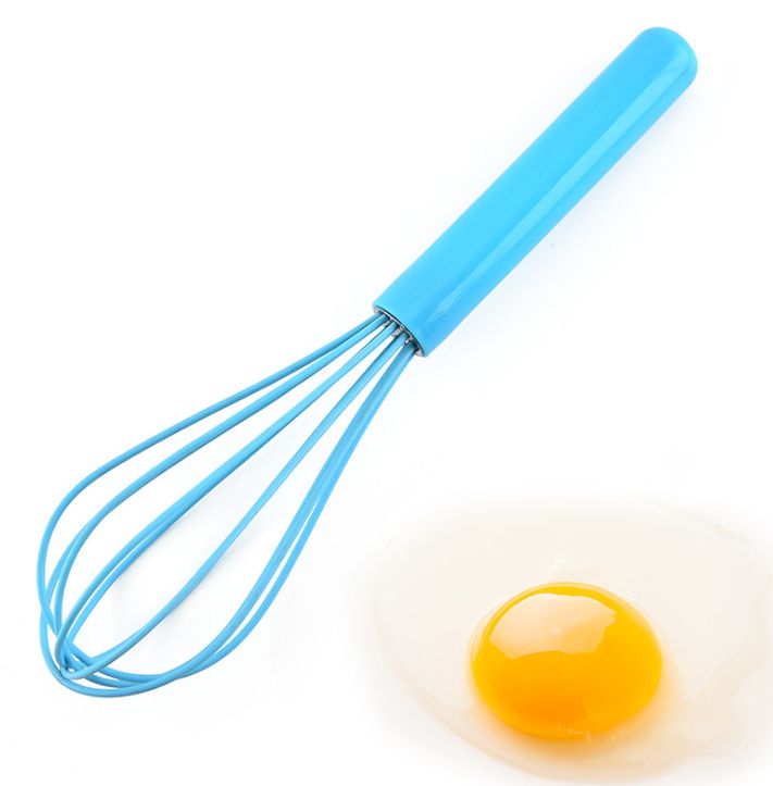Plastic handle silicone whisk Manual whisk Household cream and noodles egg whisk Coffee whisk stick