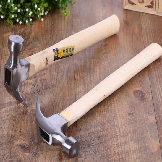 0.5kg large wooden handle claw hammer Home decoration hammer outdoor life-saving hammer multi-function safety hammer full figure