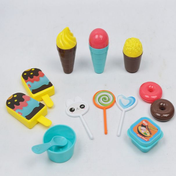 Children's house play storage table, trolley, mini dessert house, ice cream food set Application Scenario