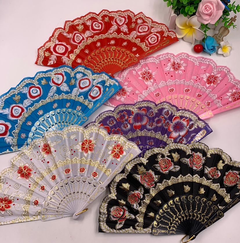 中国风咏春扇子  金丝雀凤凰扇子  蕾丝七朵咏春舞蹈扇子  女士跳舞扇子