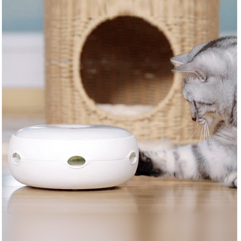 电动猫玩具 智能逗猫棒 疯狂游乐盘猫抓老鼠 甜甜圈自动转盘详情图7