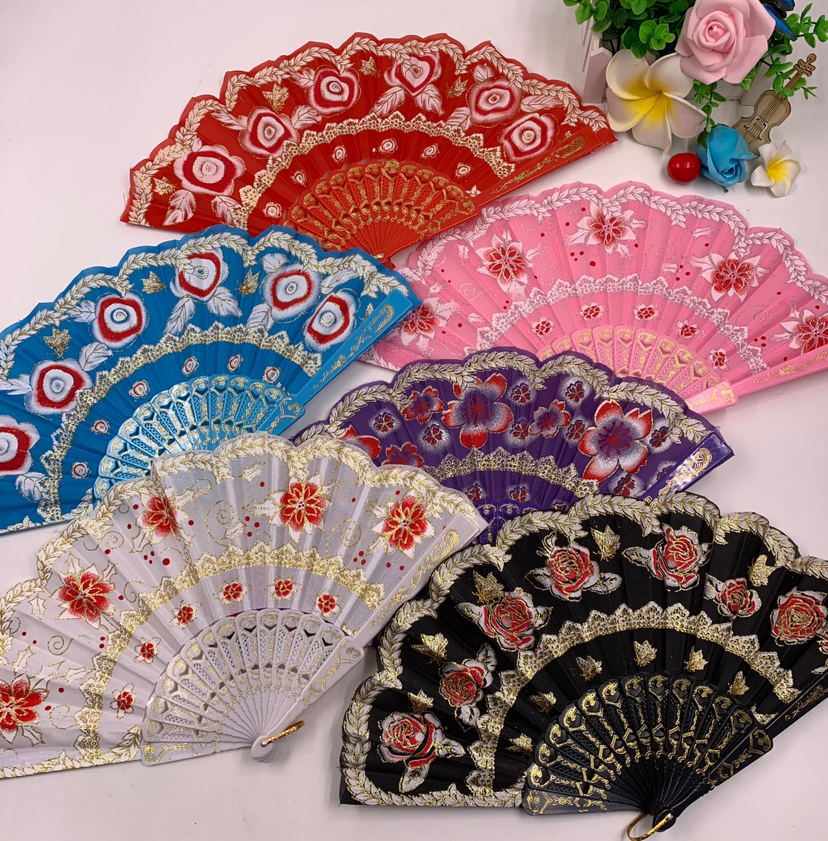 中国风咏春扇子  金丝雀凤凰扇子  蕾丝七朵咏春舞蹈扇子  女士跳舞扇子详情图1