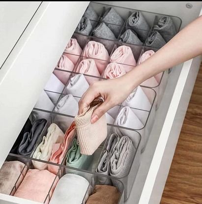 Transparent underwear storage box divided bra underwear socks artifact drawer 8 grids