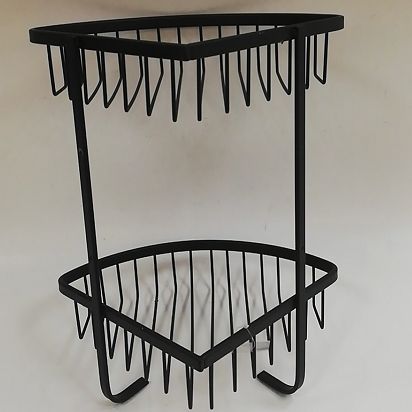Stainless steel storage rack, black double-layer storage rack, black details Picture