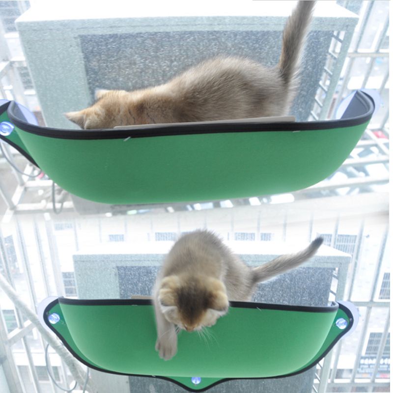 现货亚马逊 猫咪吸盘窗台窝 半圆猫窝 晒太阳带猫垫 猫玩具详情图2