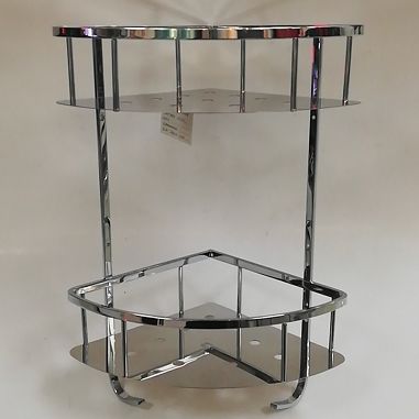 Stainless steel plate blue storage rack, double-layer storage rack