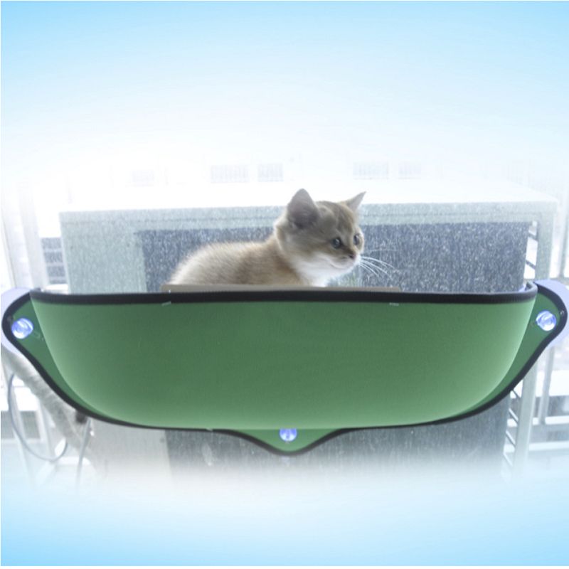 现货亚马逊 猫咪吸盘窗台窝 半圆猫窝 晒太阳带猫垫 猫玩具详情图1
