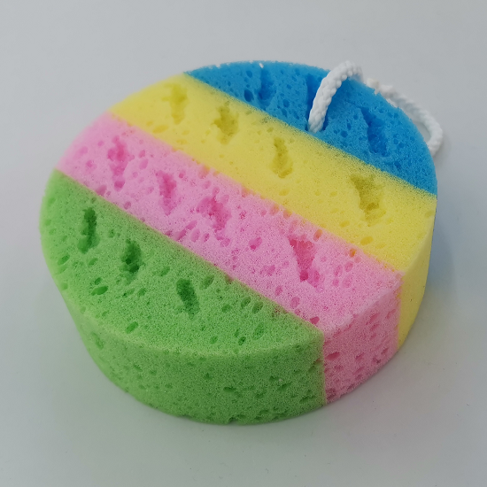 四色圆沐浴海绵简易创意美观洗澡海绵擦多功能搓澡清洁海绵详情图3