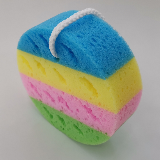 四色圆沐浴海绵简易创意美观洗澡海绵擦多功能搓澡清洁海绵详情图1