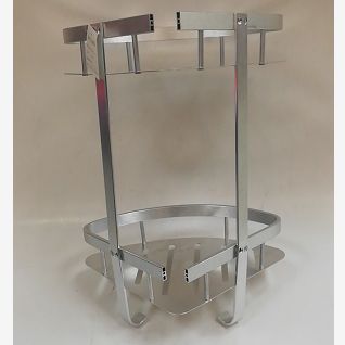 Space aluminum double-layer plate blue shelving rack with bright light