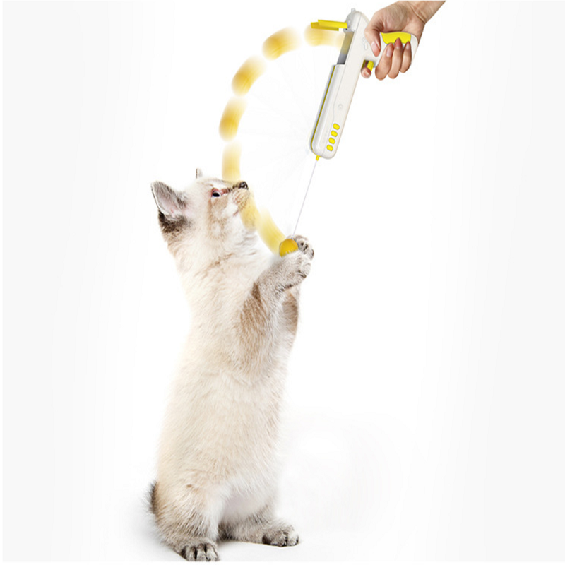 亚马逊新款猫玩具 可替换羽毛球回弹折叠杆逗猫棒 新奇逗趣猫玩具详情图9