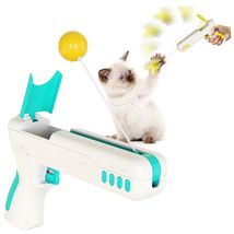 亚马逊新款猫玩具 可替换羽毛球回弹折叠杆逗猫棒 新奇逗趣猫玩具