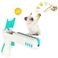 亚马逊新款猫玩具 可替换羽毛球回弹折叠杆逗猫棒 新奇逗趣猫玩具图