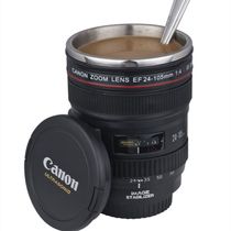 Creative lens Cup Five generations lens cup six generations 55 degree cup Stainless steel SLR camera cup mug mug