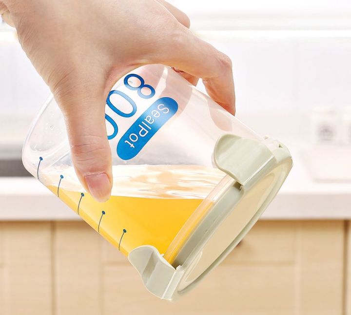 Direct sales kitchen transparent snack storage box, plastic five-grain storage can, food sealed can, 800ml full figure