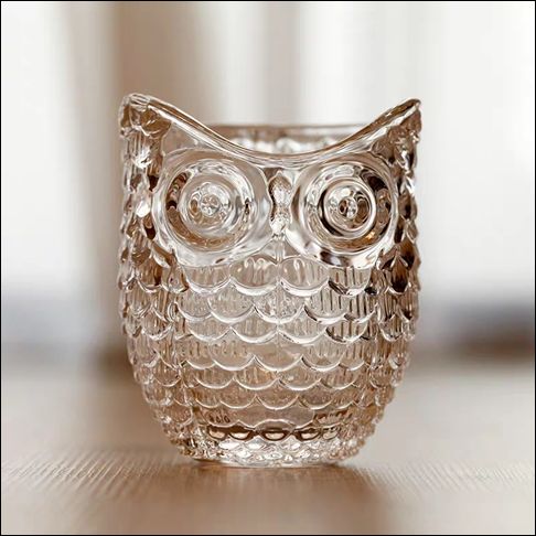 Western Europe transparent owl crystal storage jar thumbnail