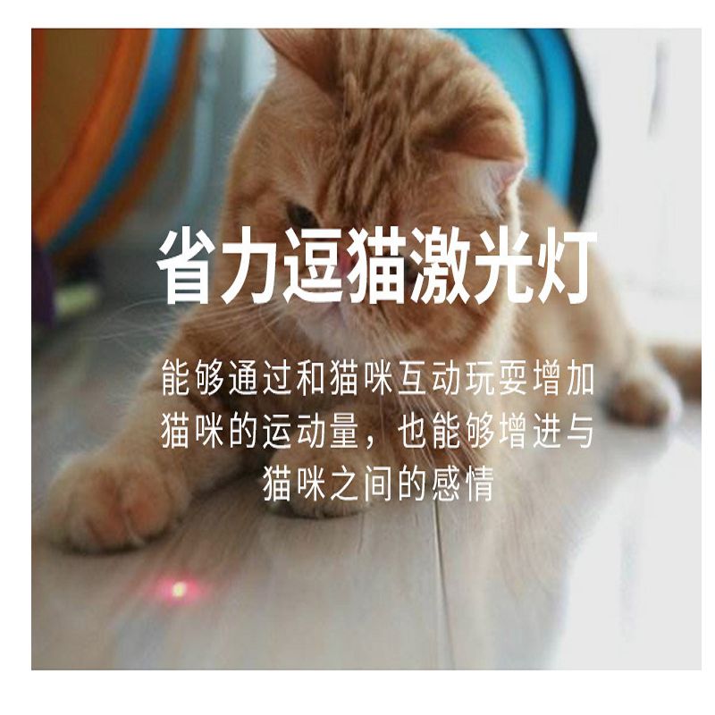 USB充电自动旋转镭射灯红外线激光逗猫玩具 电动猫玩具激光逗猫棒产品图