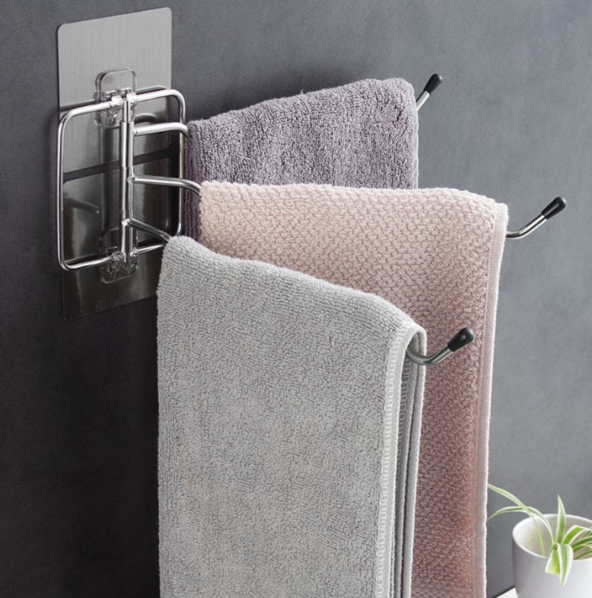 Multi-pole rotating towel rack