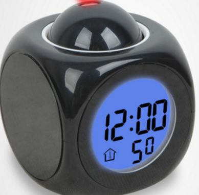 LED projection alarm clock voice clock