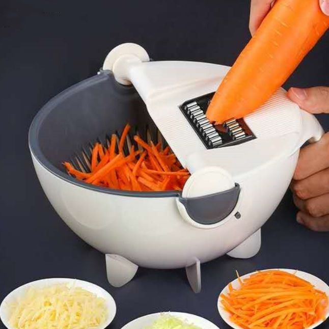Drain basket and vegetable cutter 9 in 1