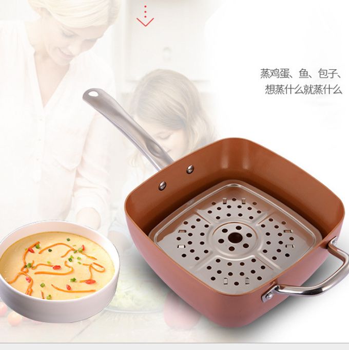 铝制不粘锅平底锅煎锅油炸锅产品图