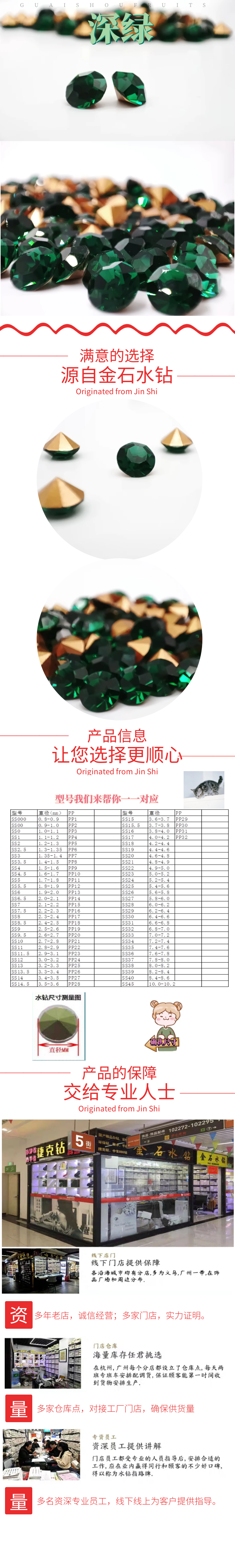 Domestic premium AAA pointed-back rhinestone deep green jewelry clasp watch with diamond setting and touch-up, DIY nail polish diamond SS6 detail image 1