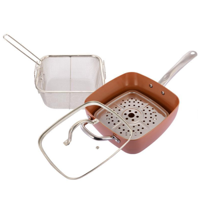 铝制不粘锅平底锅煎锅油炸锅详情图1