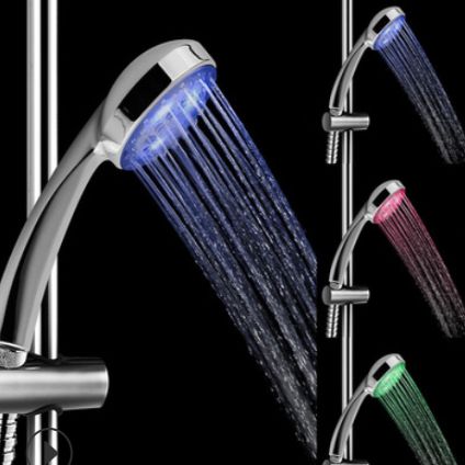 LED light shower head color gradient