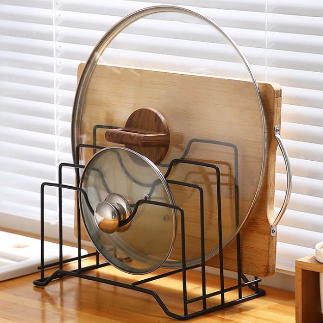 Floor-to-ceiling iron lid rack chopping board rack storage rack
