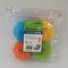 彩色纤维球B4个袋装新颖创意清洁球厨房洗刷水槽洗刷不粘锅清洁刷