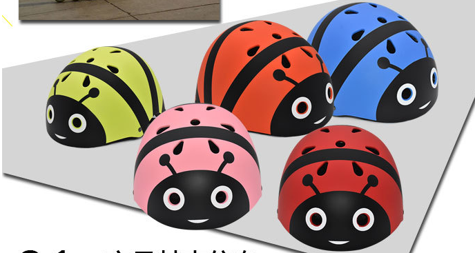 乐清摩配儿童骑行安全头盔卡通可爱瓢虫详情图1