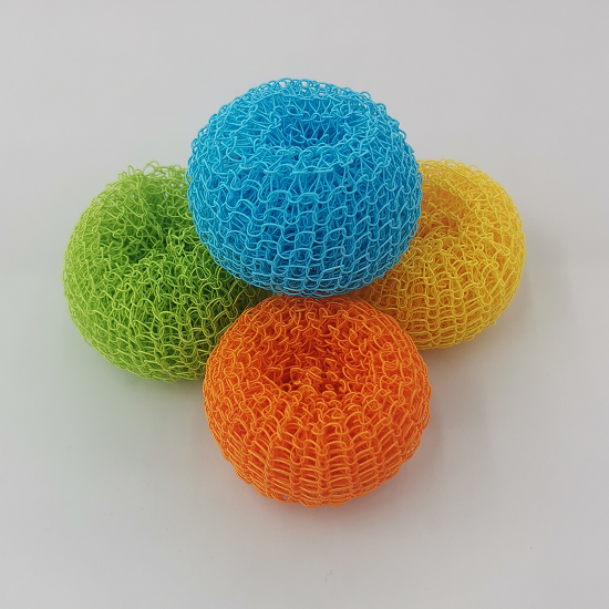彩色纤维球B4个袋装新颖创意清洁球厨房洗刷水槽洗刷不粘锅清洁刷详情图2