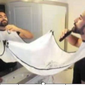 Shaving, shaving, trimming, styling, and wearing a cloth scarf