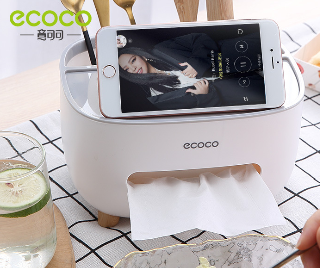 Multi-functional remote control storage tissue box detail image 4