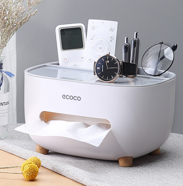 Multi-functional remote control storage tissue box detail image 2