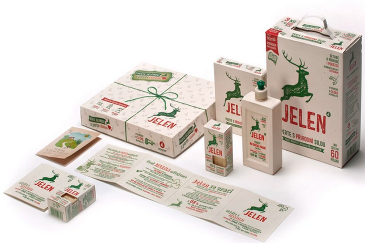 捷克鹿头牌JELEN洗衣液特添紫丁香2,7L白底实物图