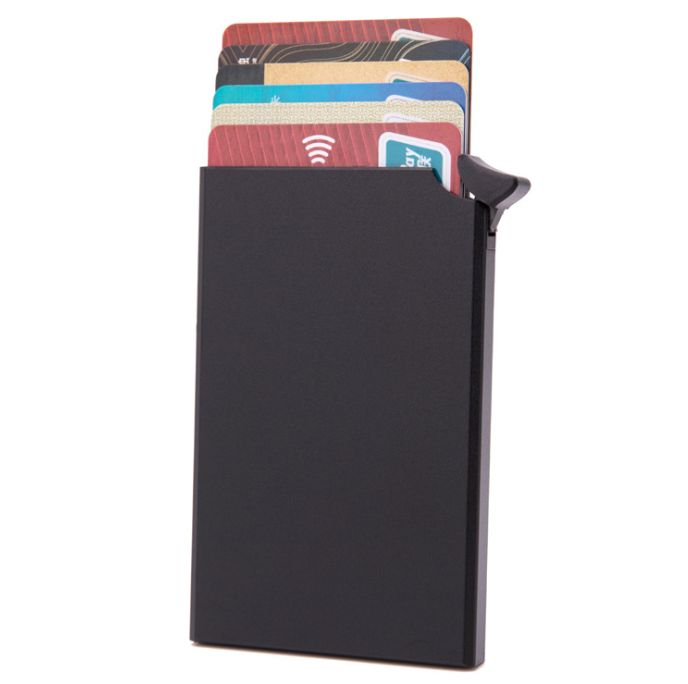 The hand-pushed aluminum credit card box in the upper right corner is an anti-theft RFID card box