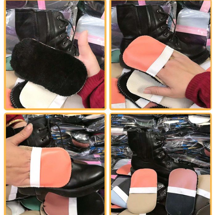 Imitation wool and cashmere shoe polish gloves