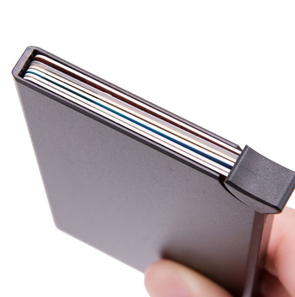 The hand-pushed aluminum credit card box in the upper right corner is an anti-theft RFID card box