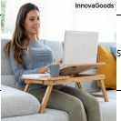 Adjustable bamboo foldable computer desk in bed
