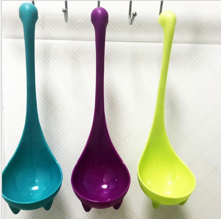 Large plastic spoon with long handle