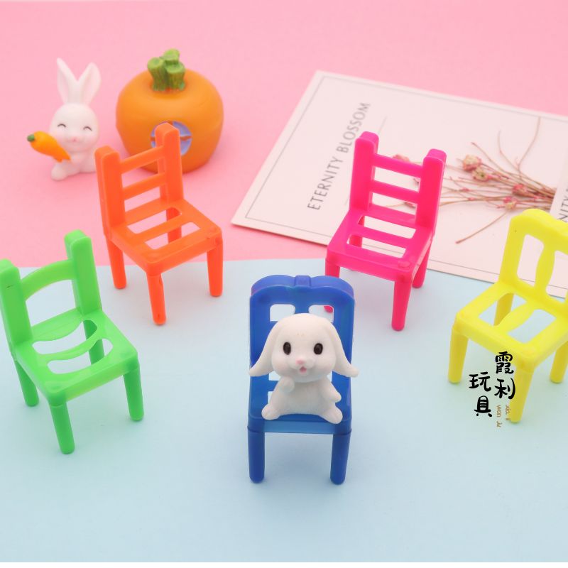 A plastic toy with a small chair for playing house as a gift Specification image